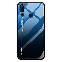 Wewoo Coque Pour Huawei Nova 4 Gradient Color Glass Case Blue