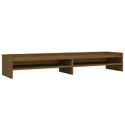 vidaXL Support de moniteur Marron miel 100x24x16 cm Bois de pin solide