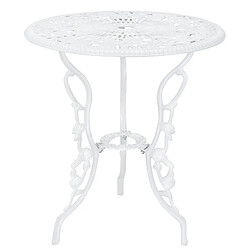 Kit de Bistrot Wakefield Table et Chaises Vintage Fonte Aluminium Blanc Brillant [casa.pro] pas cher