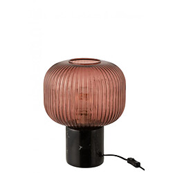 Dansmamaison Lampe Table Yufo Verre/Marbre Rouge/Noir