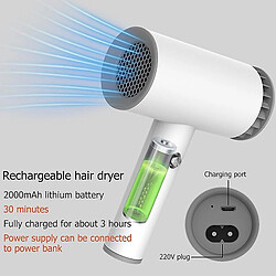 Acheter Universal Sèche-cheveux USB sans fil Outil de coiffure portable et rechargeable Maison Salon Coiffure Sèche-cheveux électrique(blanche)