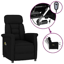 vidaXL Fauteuil électrique de massage Noir Similicuir daim