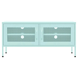 Avis Maison Chic Meuble TV scandinave - Banc TV pour salon Vert menthe 105x35x50 cm Acier -MN84644