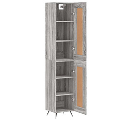 Avis vidaXL Buffet haut Sonoma gris 34,5x34x180 cm Bois d'ingénierie