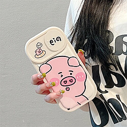 GUPBOO Étui pour iPhone13ProMax push window blush cochon mignon étui pour téléphone portable femmes