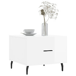 Avis Maison Chic Lot de 2 Tables basses,Table Console pour salon blanc brillant 50x50x40cm bois d'ingénierie -MN67039