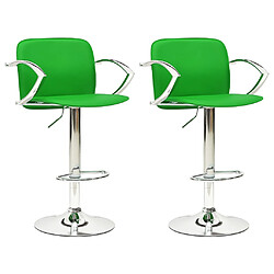 vidaXL Tabourets de bar lot de 2 vert cuir artificiel 