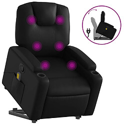 vidaXL Fauteuil inclinable de massage Noir Similicuir