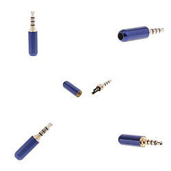 5x 3.5mm 1/8 '' TRRS 4Pole Male Plug A / V à Souder Eouteur Connecteur Bleu