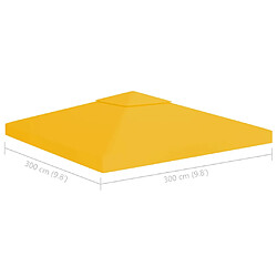 vidaXL Toile de toit de belvédère 2 niveaux 310 g/m² 3x3 m Jaune pas cher