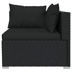 Avis Maison Chic Salon de jardin 6 pcs + coussins - Mobilier/Meubles de jardin - Table et chaises d'extérieur résine tressée noir -MN88307