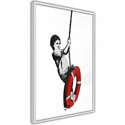 Paris Prix Affiche Murale Encadrée Banksy Swinger 40 x 60 cm Blanc