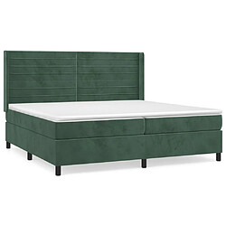 Maison Chic Lit Adulte - Lit simple Lit à sommier tapissier et matelas moelleux - Meuble de Chambre - Vert foncé 200x200cm Velours -MN58545