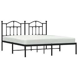 Avis Maison Chic Lit adulte - Cadre de lit métal avec tête de lit,Structure du lit Contemporain pour chambre noir 183x213 cm -MN36489