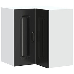 vidaXL Armoire murale d'angle de cuisine Kalmar noir bois d'ingénierie