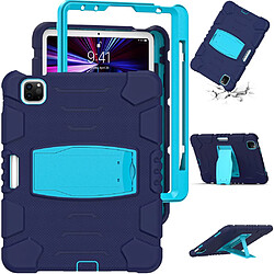 Coque en TPU + silicone anti-chute bleu marine/bleu pour votre Apple iPad Pro 11 pouces (2021)/(2020)/(2018)/Air (2020)