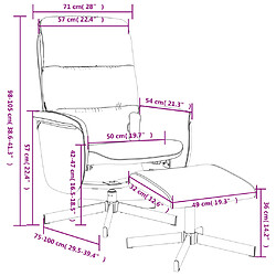 vidaXL Fauteuil de massage inclinable et repose-pieds gris foncé tissu pas cher