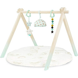 B. toys by Battat d?éveil et de Jeu ? Starry Sky ? 3 Jouets sensoriels ? Tapis en Coton Biologique ? Portique en Bois Naturel ? pour bébés et Enfants, BX1760C1Z, Menthe et Ivoire