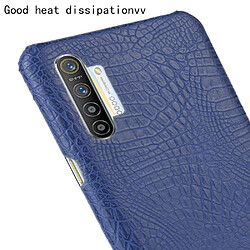 Wewoo Coque Rigide Pour les cas de choc PC + PU Crocodile antichoc OPPO Realme XT / X2 / K5 Bleu pas cher