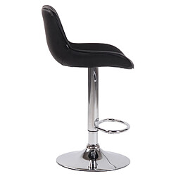 Avis Decoshop26 Tabouret de bar chaise haute x1 en PVC noir coutures verticales support en métal chromé 10_0005096