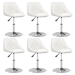 vidaXL Chaises à manger lot de 6 blanc similicuir 