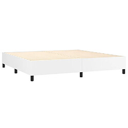 Avis vidaXL Sommier à lattes de lit avec matelas Blanc 200x200cm Similicuir