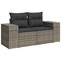 Avis vidaXL Salon de jardin 6 pcs avec coussins gris résine tressée