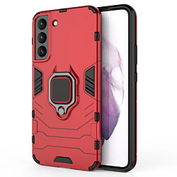 Coque en TPU anti-rayures avec béquille rouge pour Samsung Galaxy S22