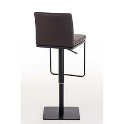 Acheter Decoshop26 Tabouret de bar x1 avec repose-pieds plaque de base carrée en métal noir assise en PVC marron 10_0005302