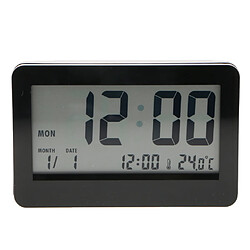 grand calendrier numérique lcd réveil température snooze table horloge noir