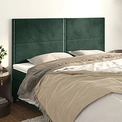 Maison Chic Lot de 4 Têtes de lit design pour chambre - Décoration de lit Vert foncé 100x5x78/88 cm Velours -MN24484