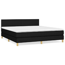 Maison Chic Lit Adulte - Lit simple Lit à sommier tapissier avec matelas moelleux - Meuble de Chambre - Noir 160x200 cm Tissu -MN59459