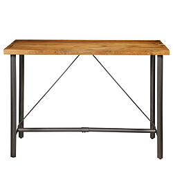 Avis Helloshop26 Table haute mange debout bar bistrot teck recyclé massif marron 150 cm 0902119