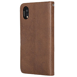 Avis Wewoo Housse Coque Pour iPhone XR Étui de protection à rabat horizontal de couleur unie avec support et fentes cartes et portefeuille et cadre photo et lanière marron