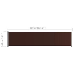 Acheter Helloshop26 Auvent latéral rétractable de patio 140 x 600 cm marron 02_0007268