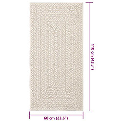 vidaXL Tapis ZIZUR crème 60x110 cm aspect de jute intérieur extérieur pas cher