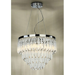 Avis Luminaire Center Suspension Fame Nickel poli,verre 5 ampoules 27cm