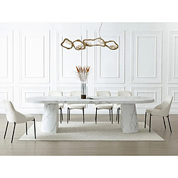 Acheter Vente-Unique Table à manger extensible 6 à +12 personnes en MDF - Effet marbre blanc - CLOEVA