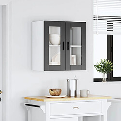 Avis vidaXL Armoire murale de cuisine avec porte en verre Porto noir