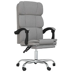 vidaXL Fauteuil inclinable de bureau Gris clair Tissu