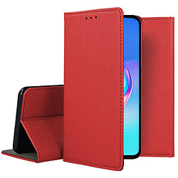 Htdmobiles Housse pour Realme C55 - etui coque pochette portefeuille + film ecran - ROUGE MAGNET