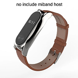 Wewoo Bracelet brun pour Xiaomi Mi Bande 2 poignet sans fil magnétique Miband2 Smart remplacer les accessoires, hôte non inclus Mijobs en cuir