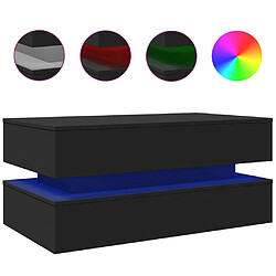 Maison Chic Table basse pour salon | Table à café avec lumières LED noir 90x50x40 cm -GKD37238