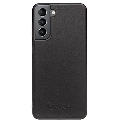 Coque en cuir véritable anti-rayures noir pour votre Samsung Galaxy S21 + 5G