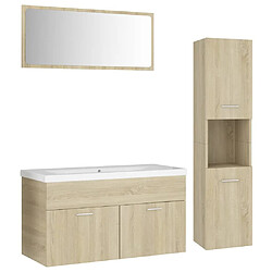 vidaXL Ensemble de meubles de salle de bain Chêne sonoma Aggloméré