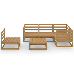 Avis Maison Chic Salon de jardin 6 pcs - Table et chaises d'extérieur - Mobilier/Meubles de jardin Moderne marron miel bois de pin massif -MN63153