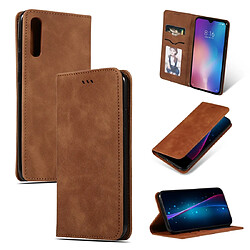 Wewoo Housse Coque Étui en cuir avec rabat horizontal magnétique Business Skin Feel rétro pour Xiaomi 9 SE Marron