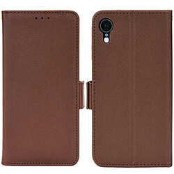 Etui en PU texture litchi marron pour votre iPhone XR 6.1 pouces