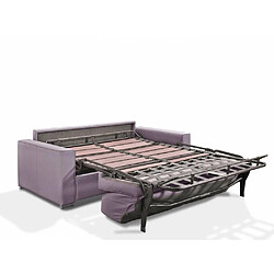 Avis Inside 75 Canapé convertible 2-3 places EXCELLENCE 120 cm sommier lattes matelas MEMORY 18 cm inclus velours lila