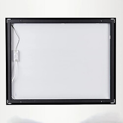 EyeAm Edge-Black 1000, Miroir mural rectangulaire éclairé avec Cadre Noir, avec LED 100x70x13 cm Noir pas cher